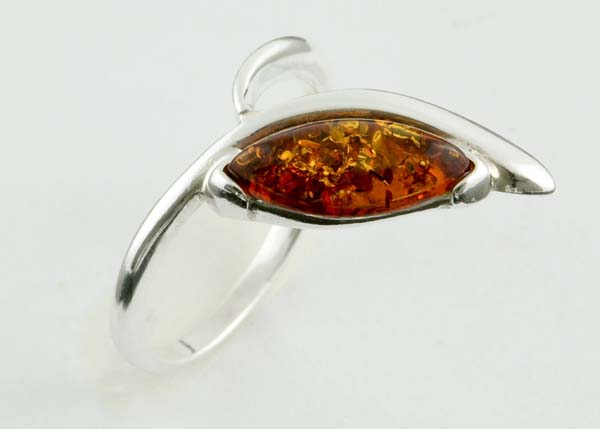 Amber Ring  925 Sterling Silver