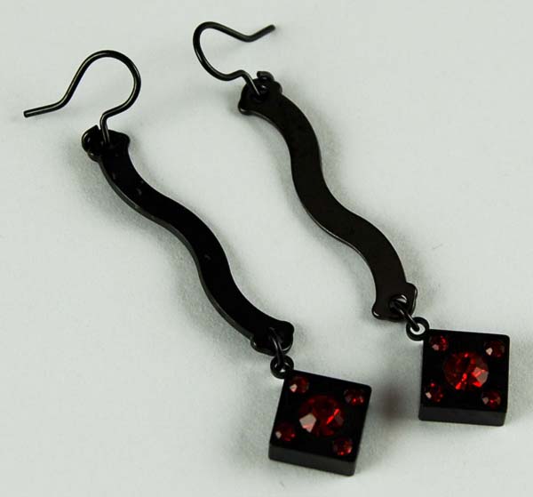 Earring Fashion With Stone Red