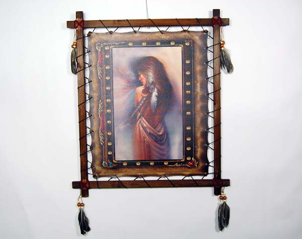 Frame Wooden Indian Lady Back Facing 60x70cm
