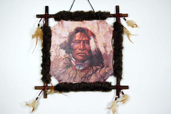 Frame Wooden Indian Traditional Indian Man 40x40cm
