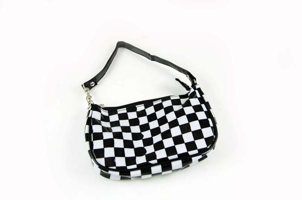 Bag Pvc White And Black Check H11xl18xw3.5cm