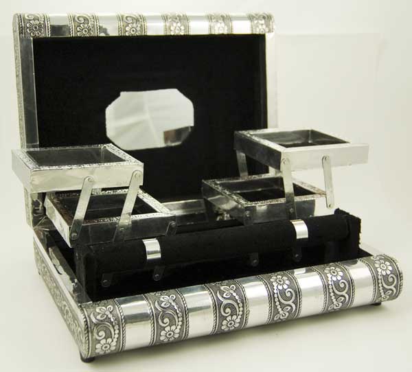 Box Jewellery With Metal Top Black