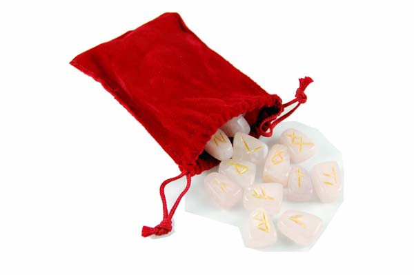 Rune Stones Rose Quartz - 26 Stones With Pouch