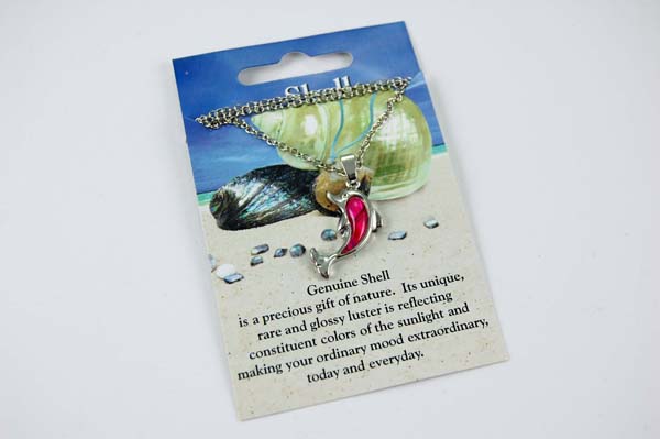 Necklace Shell Dolphin Pink