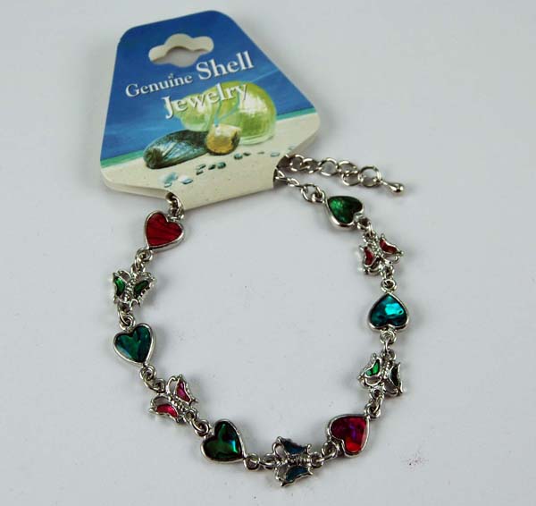 Bracelet Shell Heart & B/Fly Pink