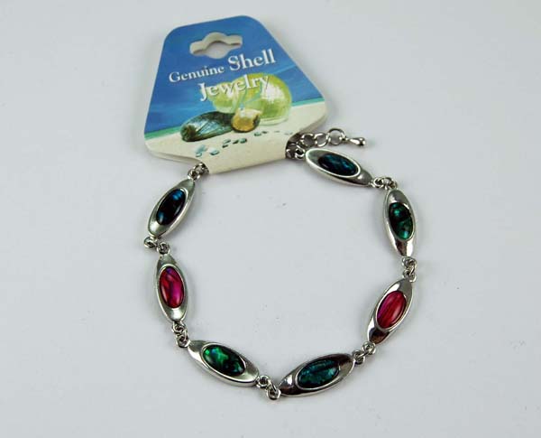 Bracelet Shell Oval Links Pink