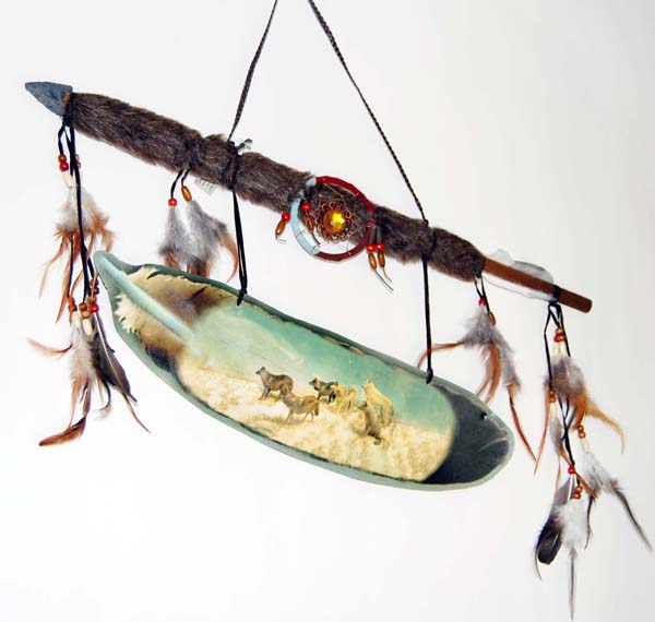 Tomahawk Decoration With Pack Of Wolves
