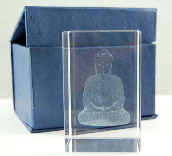 CRYSTAL RECTANGLE BUDDHA 5X5X8CM