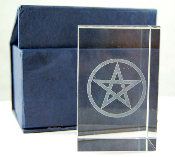 CRYSTAL RECTANGLE PENTAGRAM 5X5X8CM