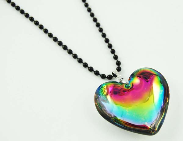 Necklace Heart Shape Rainbow