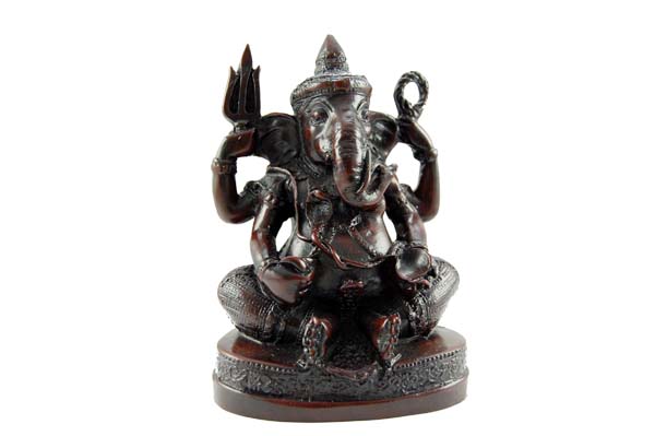 Ganesh Sitting On Base Resin 14cm W10.5cm