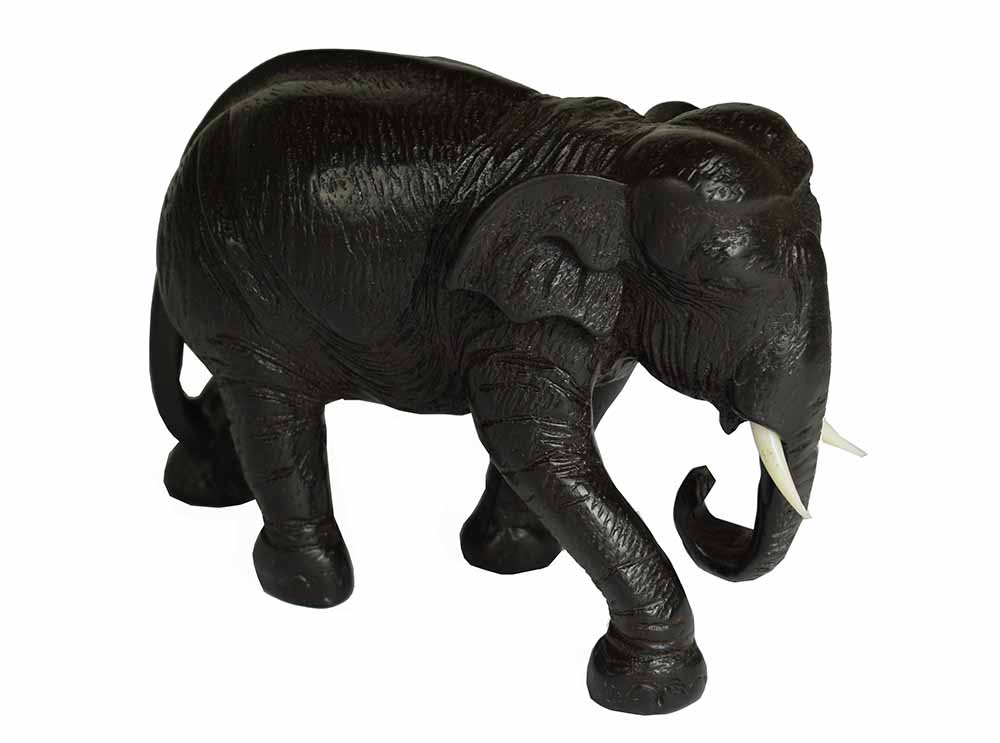 Elephant Large Resin With Trunk Up L11x5.5cm