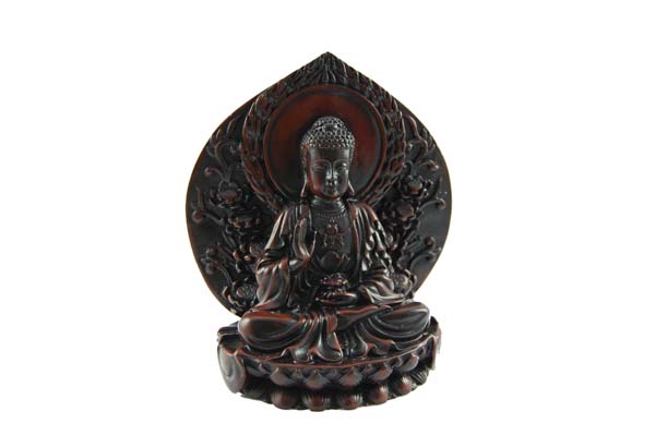 Buddha On Base With Leaf Design At The Back 13.5cm
