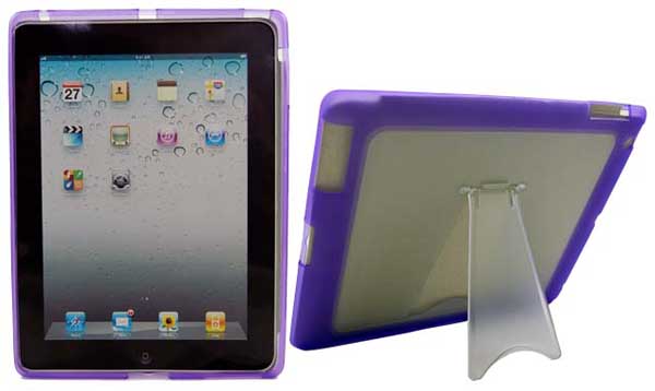 Ipad 2 Silicon Case With Stand Purple
