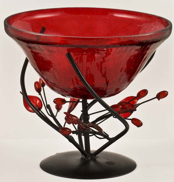 Candle Holder Large Cup Red