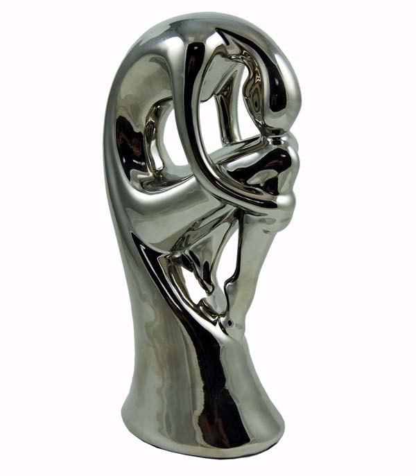 Figurine Person Bending Down Silver Colour