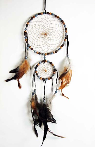 Dream Catcher Double Circle Multi Colour  Beads 6.5 Inch