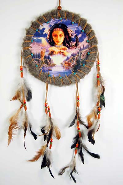 Dream Catcher Turquoise Lady In Clouds 10 Inch