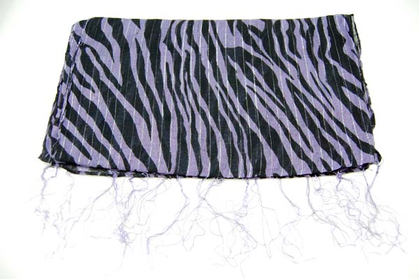 Stole Zebra Print Lurex Purple 152x31cm