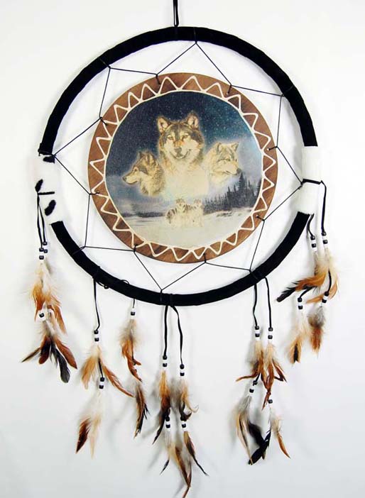 Dream Catcher Pack Of Wolves 17 Inch