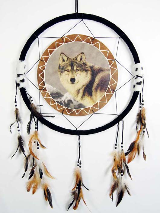 Dream Catcher Wolf 17 Inch