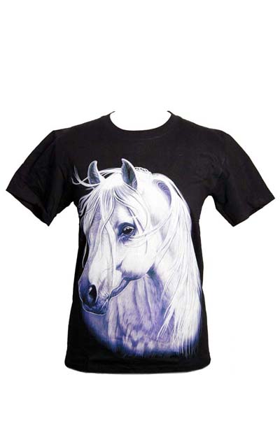 T-Shirt X Large White Horse