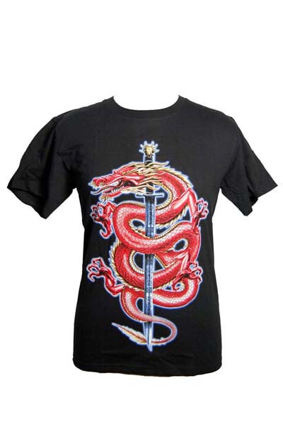 T-Shirt X Large Snake Around Sword