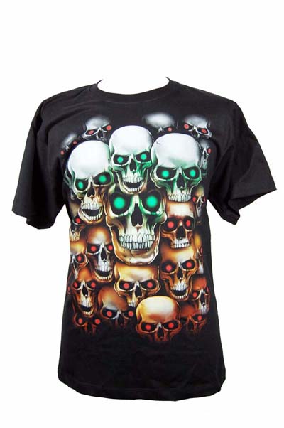 T-Shirt X Large Glow In The Dark Skulls
