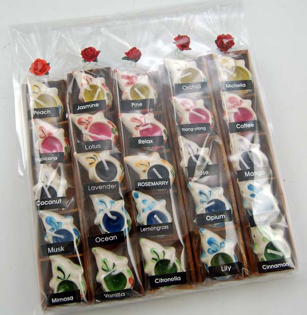 Candle In Ceramic Elephant 25pcs