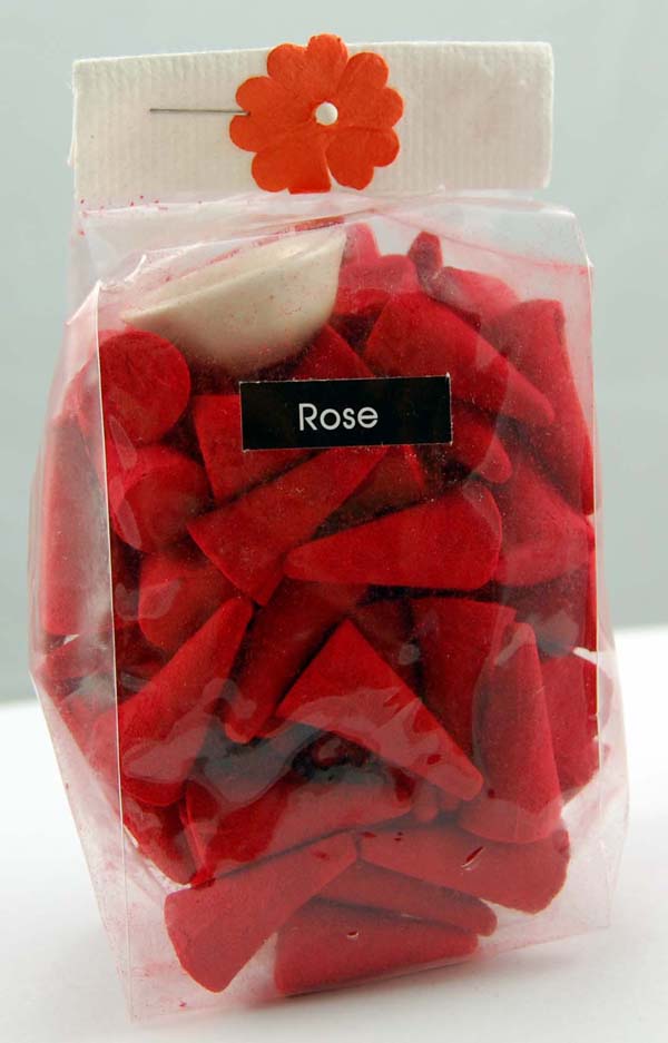 Incense Cones Rose With Holder Rose In Gift Bag 100pcs