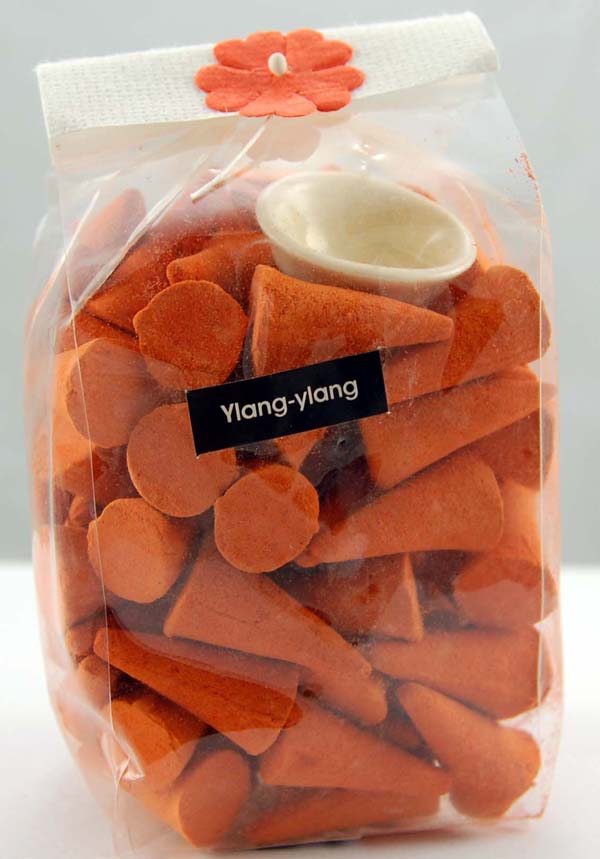 Incense Cones Ylang Ylang With Holder In Gift Bag 100pcs
