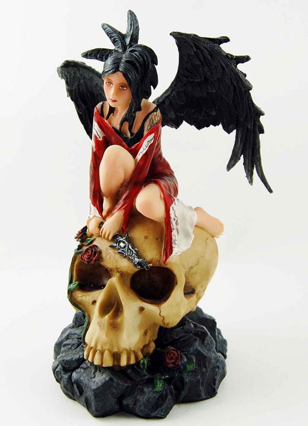 Angel Gothic Sitting On Skull