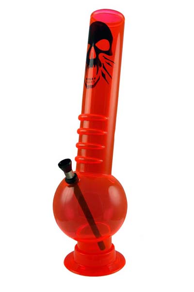 Bong Acrylic Classic Grip With Skull 36cm