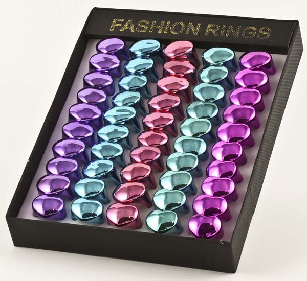 Ring Hearts 50pcs Of Assorted Coours Per Display Box