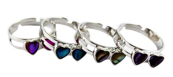 Ring Shell Hearts 4pcs