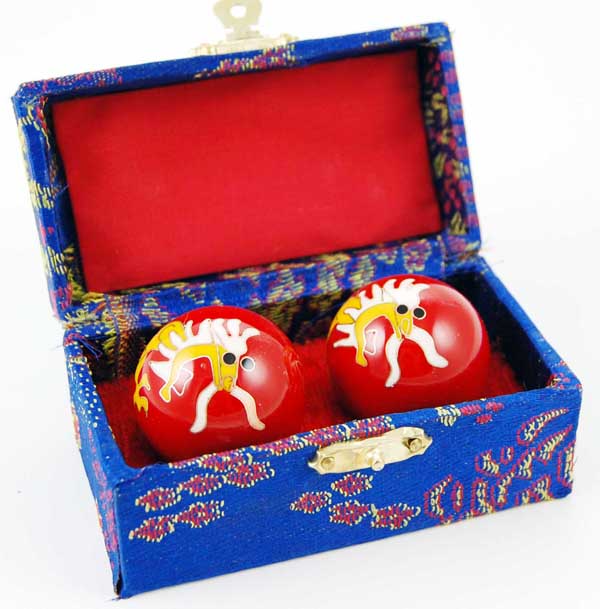 Health Ball Red With Yellow Dragon 35mm