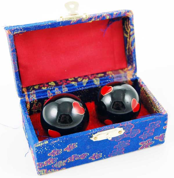 Health Ball Black With Red Hearts 35mm