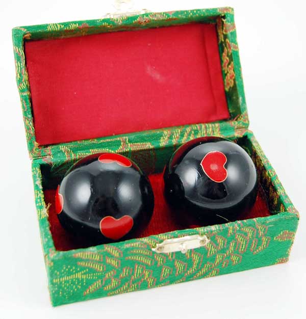 Health Ball Black With Red Hearts 45mm