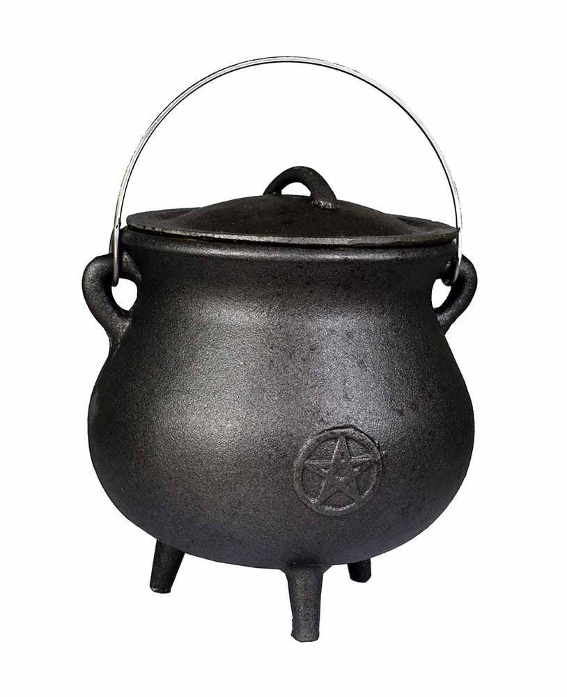 Cauldron With Pentagram 15cm