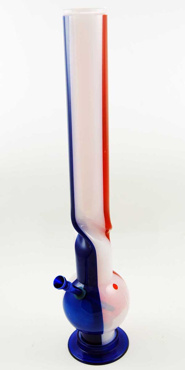 Bong Acrylic Straight With Bubble Striped Colour 46cm(H)