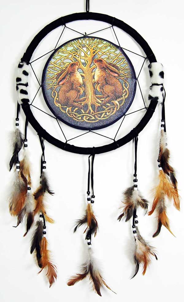 Dreamcatcher Moon Gazing Hares 13 Inch by Lisa Parker