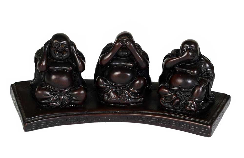 Buddha Three On Stand Hear No Evil Speak No Evil See No Evil Res