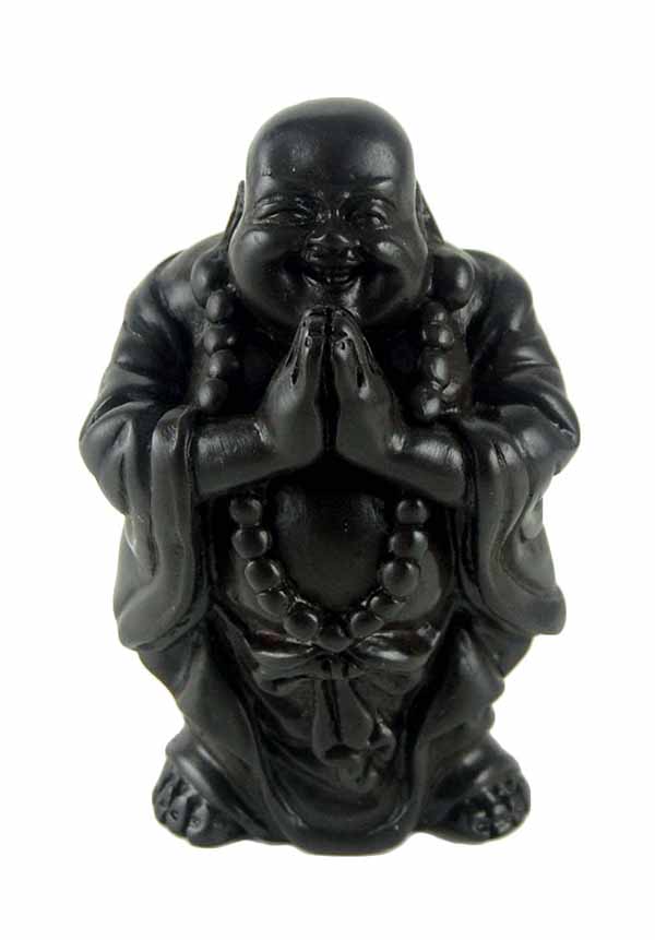 Buddha With Beads Standing And Praying Resin