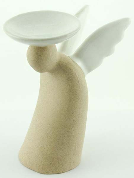 T-Light Holder Ceramic Angel Shape H16xw7cm