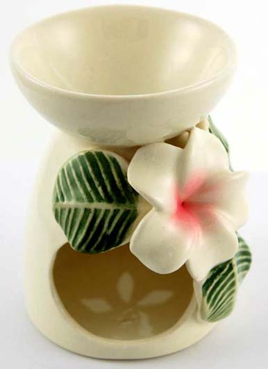 Oil Burner With Pink Flower