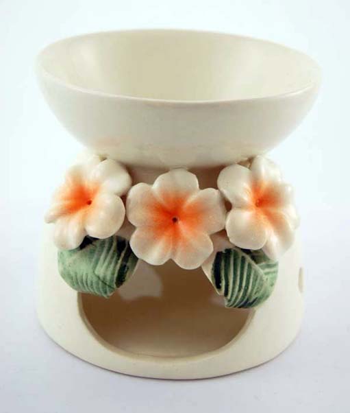 Oil Burner With Orange Flower