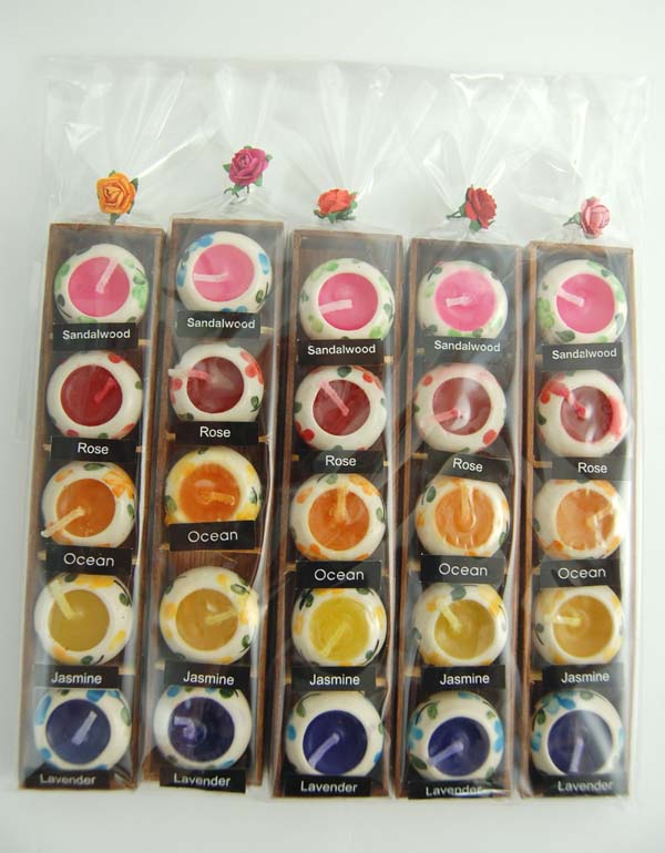 Candle Scented Circle Shape Pots 25 In A Pack