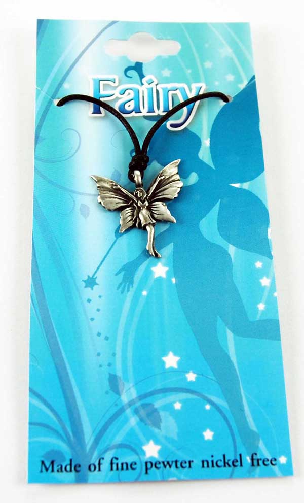 Pendant Pewter Fairy With Large Wings