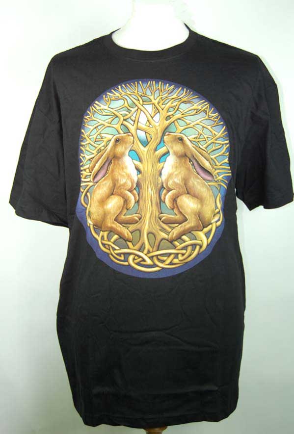 T-Shirt Medium Moon Gazing Hares Design By Lisa Parker