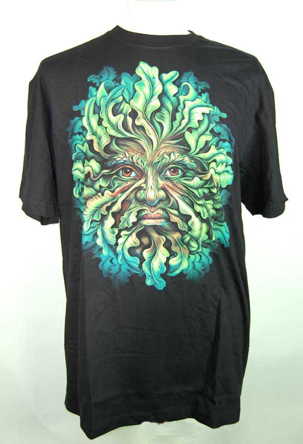 T-Shirt Small Green Man Design By Lisa Parker